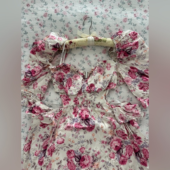 For Love & Lemons Lucia Mini Dress in Pink - Picture 9 of 16